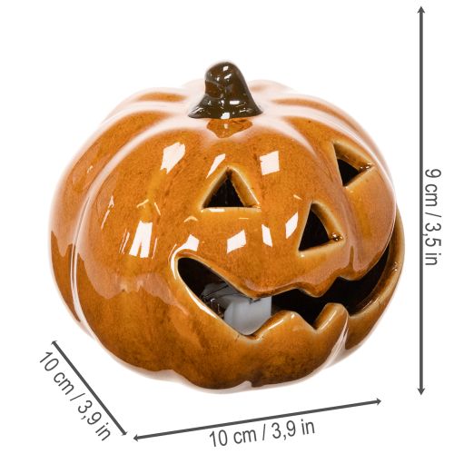 Keramik Kürbis LED Halloween Dekoration klein 10cm | Floristik24.de