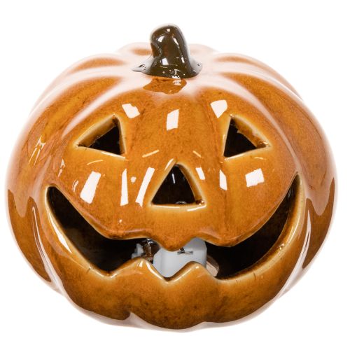 Keramik Kürbis LED Halloween Dekoration klein 10cm | Floristik24.de