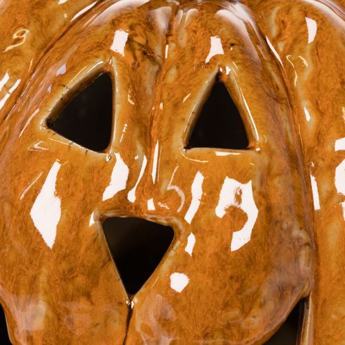 Keramik Kürbis Halloween LED Dekoration 15cm | Floristik24.de