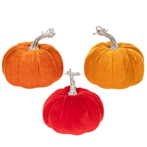 Stoff Kürbis als Tischdeko Herbstdeko 13cm 3St | Floristik24.de