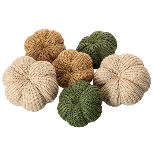 Deko Kürbis gestrickt Herbstdeko 10cm 6St | Floristik24.de