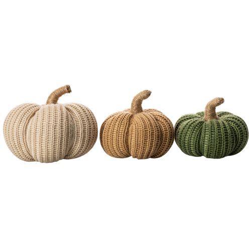 Deko Kürbis gestrickt Herbstdeko 10cm 6St | Floristik24.de