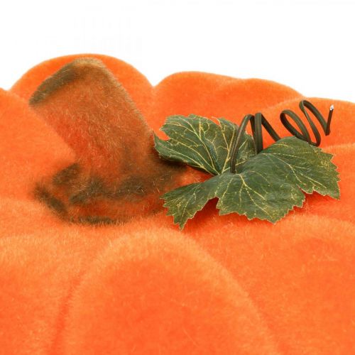 Kürbis Deko Orange groß Beflockte Herbstdeko Ø30cm