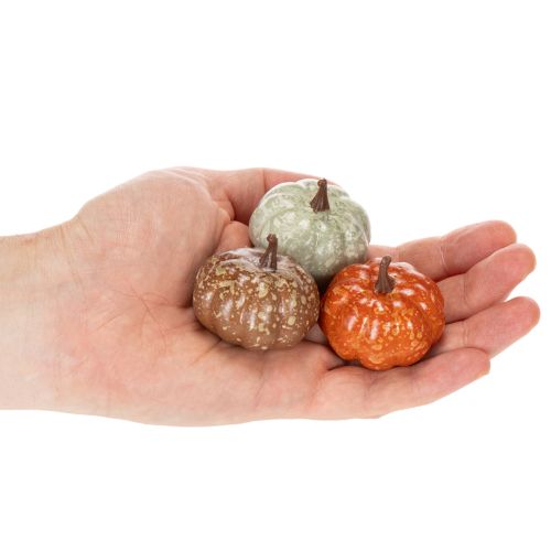 Mini Kürbis Deko Set Herbstdeko und Halloween Verschiedene Farben 4cm 24St | Floristik24.de