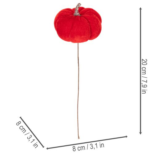 Deko Kürbis am Draht Herbstdeko Samt Dreifarbiges Set 8cm 9St | Floristik24.de
