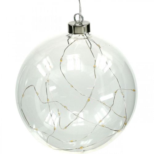 Floristik24 Weihnachtskugel LED Kugel Ø15cm 30L Innen Warmweiß Timer