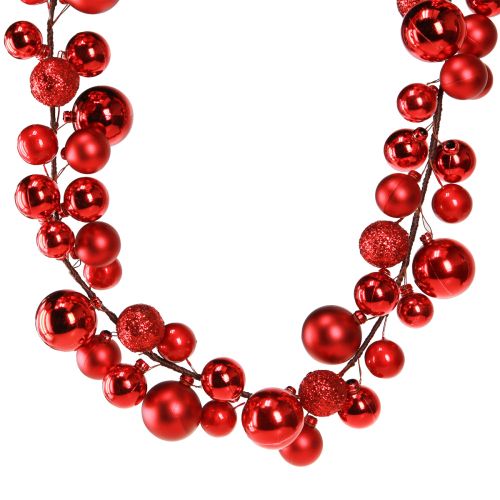 Floristik24 Kugelgirlande Rot 160cm Weihnachtsdeko Baumgirlande