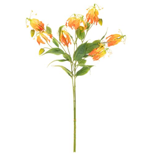Kunstblume Gloriosa orange mit langen Stielen für Vasen 80cm 3St | Floristik24.de