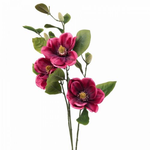 Floristik24.de Kunstblume Magnolienzweig, künstlich Magnolie Pink 65cm 3St-08249