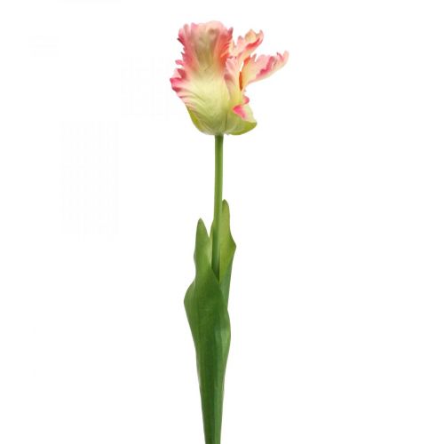 Kunstblume, Papagei Tulpe Pink, Frühlingsblume 63cm