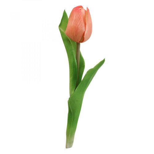 Floristik24 Kunstblume Tulpe Peach Real Touch Frühlingsblume H21cm