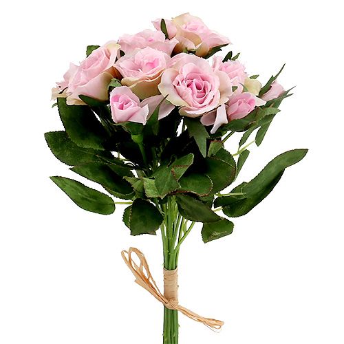 Kunstblumen Rosenstrauß Rosa L26cm 3St