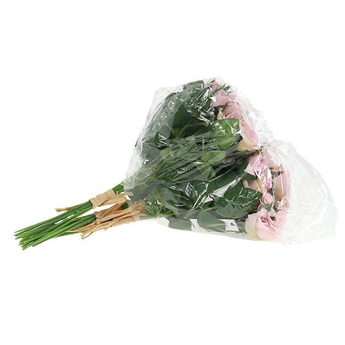Floristik24 Kunstblumen Rosenstrauß Rosa L26cm 3St