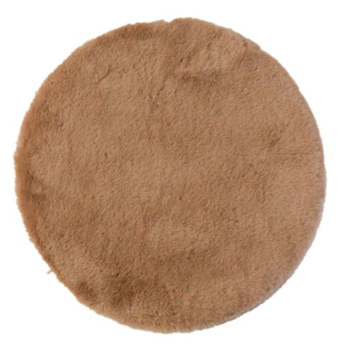 Kunstfell Deko Fell rund Tischläufer Fellteppich Braun Ø38cm
