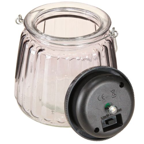 Artikel LED Gartenleuchte Glas Solar zum Hängen Lila Ø10,5cm 2St