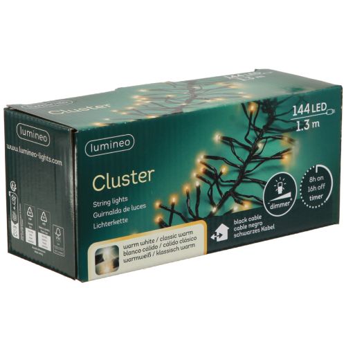 Artikel LED Lichterkette Cluster Außen Timer 144 LED 130cm