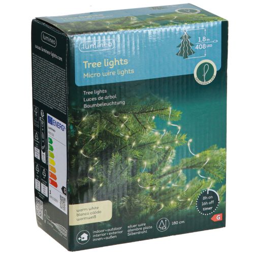 Floristik24 LED Lichterkette Drahtlichterkette Timer außen 180cm