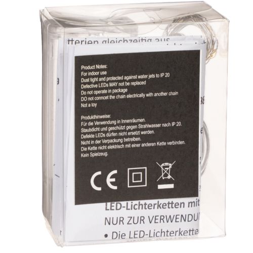 Lichterkette mit Batteriefach Für Innen Warmweiß 10 LEDs 1m 6St | Floristik24.de