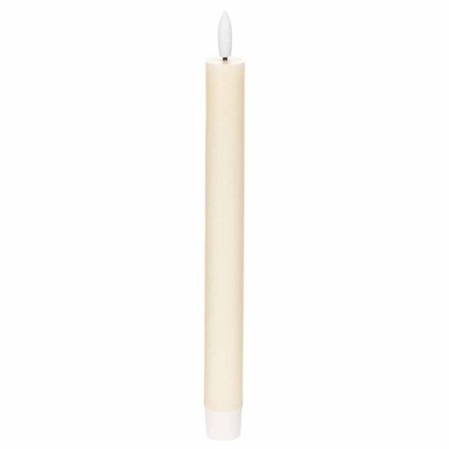LED-Spitzkerze in Weiß mit warmweißem Licht 24cm mit Timer 2St kaufen | Floristik24.de