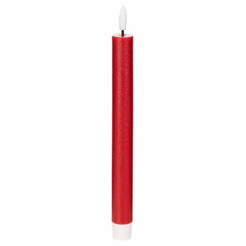 LED-Spitzkerze Rot mit warmweißem Licht 24cm 2St kaufen | Floristik24.de