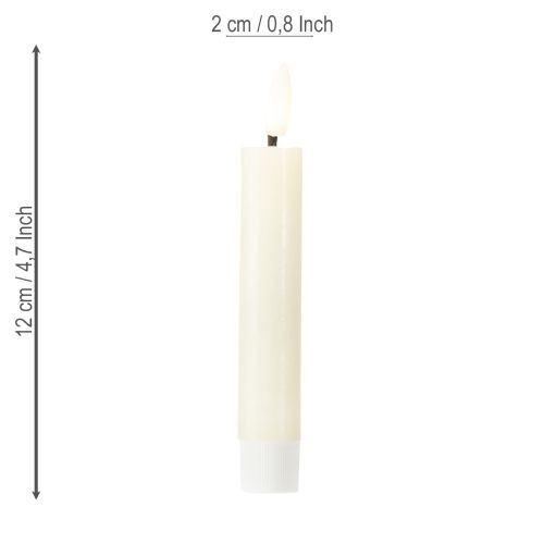 Artikel LED Stabkerze Creme Warmweiß Echtwachs H14,5cm 2 St