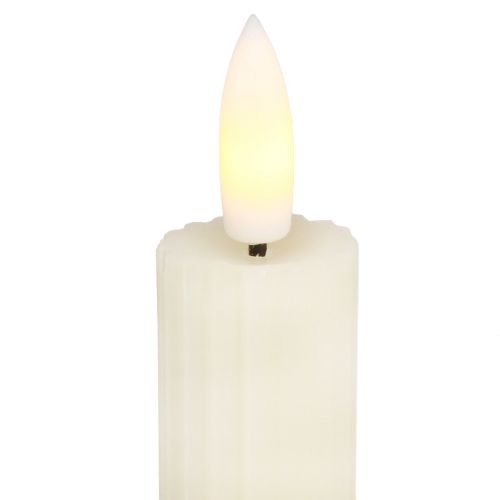 Artikel LED Stabkerzen mit Timer Rillenkerzen Creme 24,5cm 4St