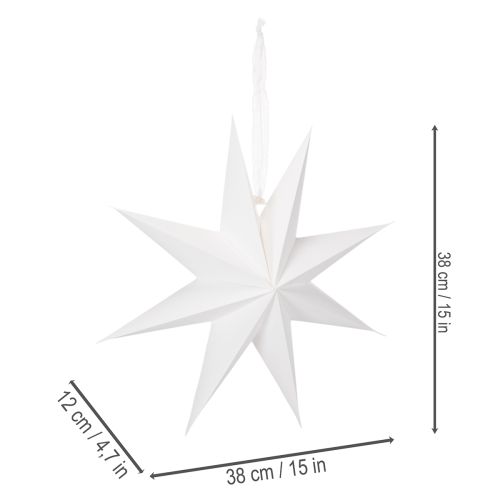 LED Stern zum Aufhängen mit Timer Warmweiß Outdoor 38cm | Floristik24.de