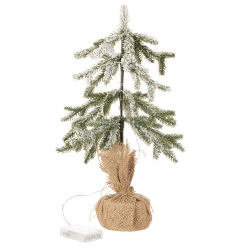 Kunstpflanze beschneit LED Tannenbaum im Jutesack Batteriebetrieben Für innen 50cm | Floristik24.de