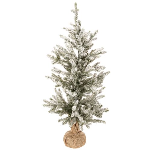 Künstlicher Tannenbaum beschneit im Jutesack 40 LED Für innen 85cm