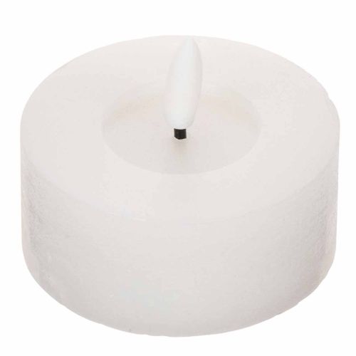 LED-XL-Teelicht Weiß Echtwachs mit Timer Warmweiß 6cm 2St