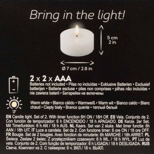 LED-XL-Teelicht Weiß Echtwachs