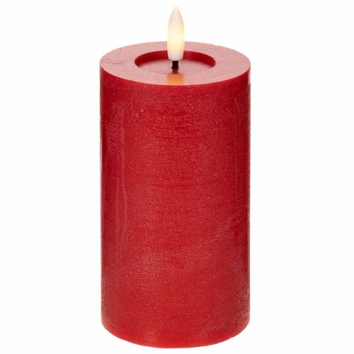 LED-Stumpenkerze in Rot mit