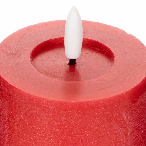 LED-Stumpenkerze in Rot mit