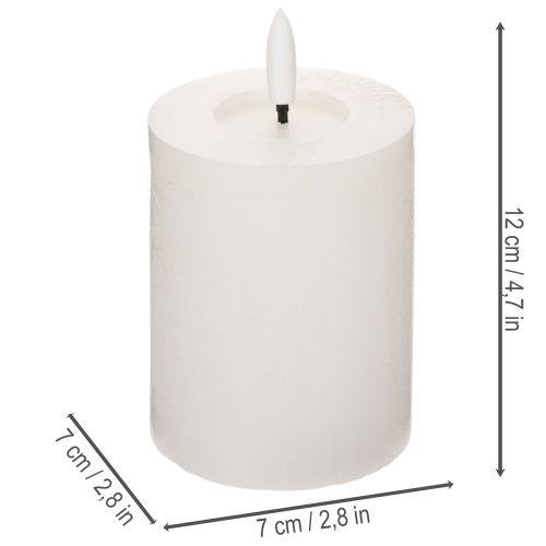 LED Stumpenkerze flackernd mit Timer Ø7cm 12cm | Floristik24.de