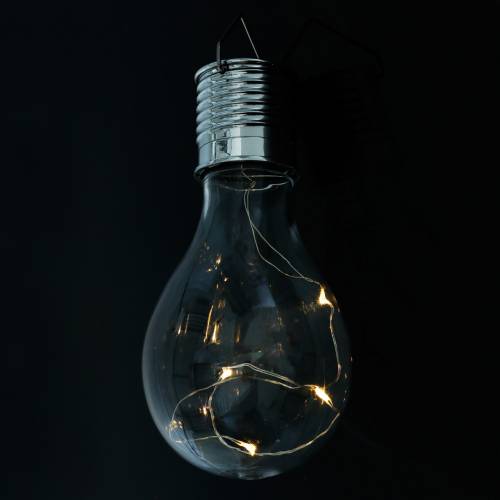Floristik24 Gartendeko Solar LED Leuchte Glühbirne Warmweiß H15cm 5St