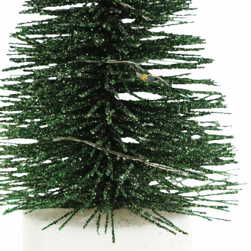 Floristik24 LED Weihnachtsbaum Grün / Weiß 10cm 3St