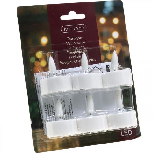 Floristik24 LED-Teelichter Warmweiß, LED-Lichter Flammeneffekt, künstliche Kerzen Ø3,6cm 6er-Set