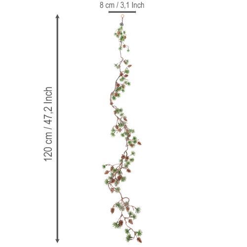 Künstliche Lärchengirlande mit Zapfen und Nadelzweigen 120cm | Floristik24.de