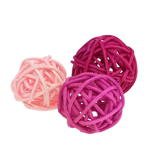 Floristik24 Lataball Sortiment 3cm Rosa/Pink/Flieder 72 St