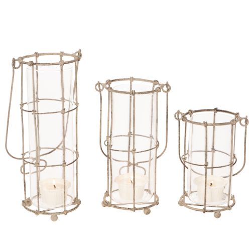 Laterne Garten, Metall Windlicht Ø8,5cm H23/18,5/14,5cm 3er-Set | Floristik24.de