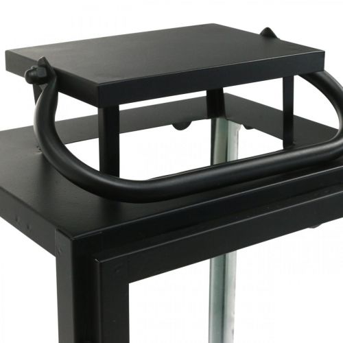 Floristik24 Deko Laterne Schwarz Metall, Glas rechteckig Windlicht 19x15x30,5cm