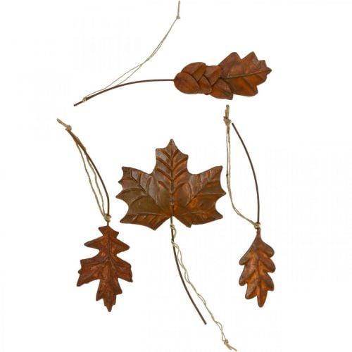 Herbst Deko Blätter Metall Rost-Optik L20cm 4St
