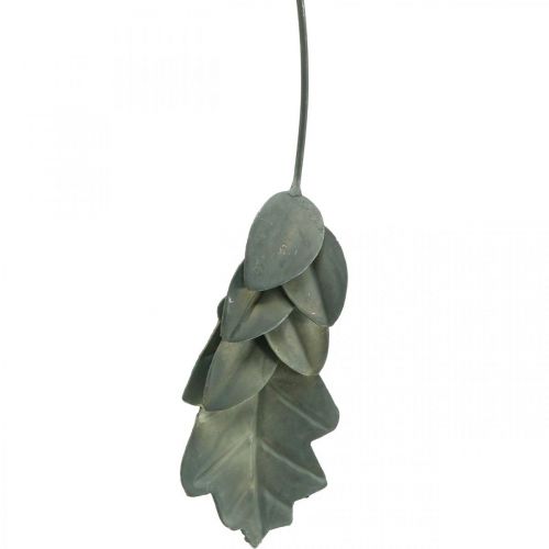 Herbst Deko Blätter Metall Silbergrau L20cm 4St