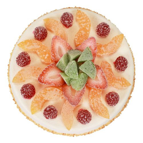 Floristik24 Lebensmittelattrappe, künstliche Torte mit Früchten Ø23cm H8,5cm