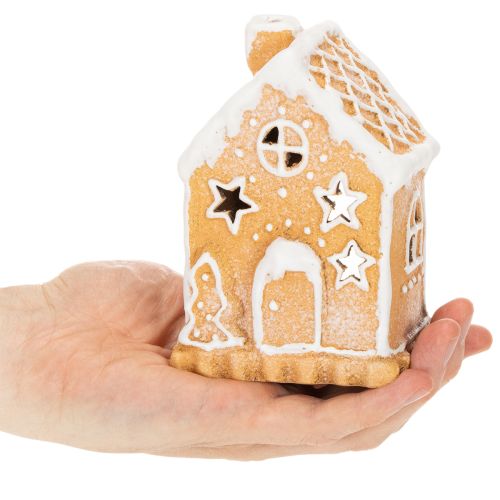 Lebkuchenhaus Teelichthalter zum Stellen und Dekorieren 13cm | Floristik24.de