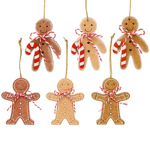 Floristik24 Lebkuchenmann Deko zum Hängen Holzfaser Sortiert 8cm 12St