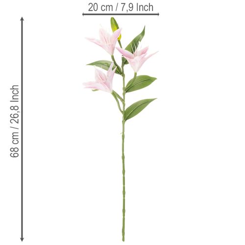 Kunstblume Lilie Stielblume Dekoration 68cm 3St | Floristik24.de