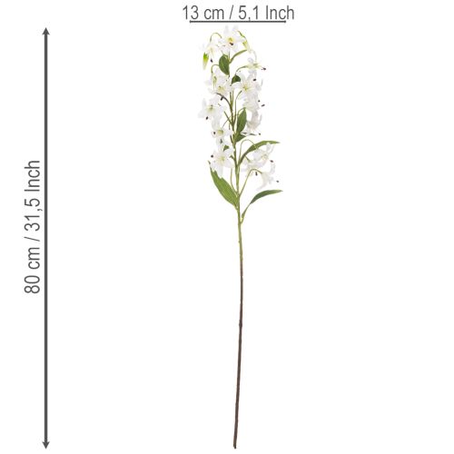 Künstliche Lilie weiß langer Blütenzweig dekorativ 80cm | Floristik24.de