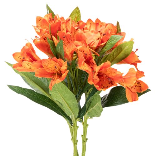 Kunstblume Alstroemeria Orange künstlicher Blumenstrauß Dekoration 75cm 3St