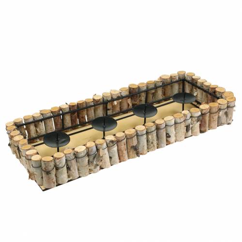 Floristik24 Kerzentablett Advent mit Birkenrand 44cm